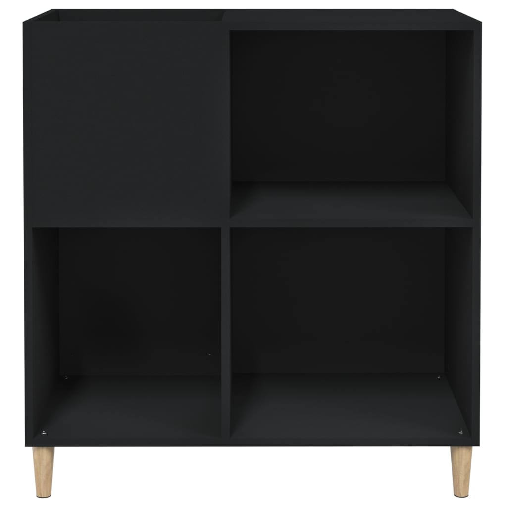 Armoire à disques noir 84,5x38x89 cm bois d'ingénierie