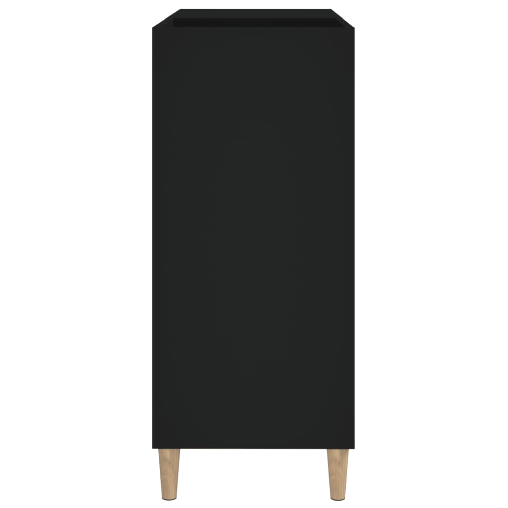 Armoire à disques noir 84,5x38x89 cm bois d'ingénierie