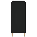 Armoire à disques noir 84,5x38x89 cm bois d'ingénierie