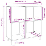 Armoire à disques noir 84,5x38x89 cm bois d'ingénierie