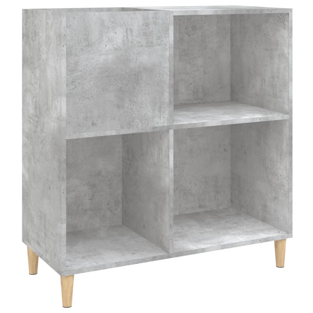 Armoire à disques gris béton 84,5x38x89 cm bois d'ingénierie