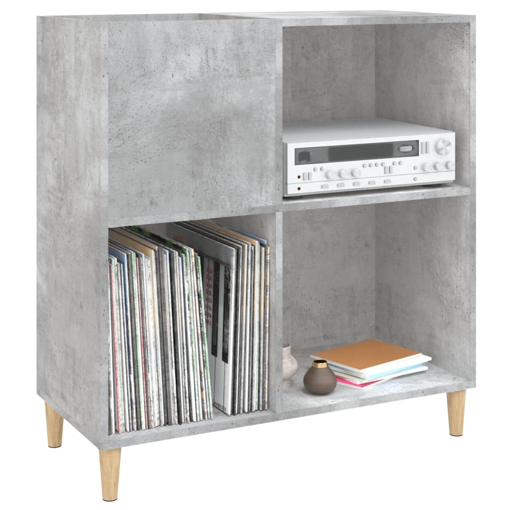 Armoire à disques gris béton 84,5x38x89 cm bois d'ingénierie