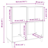 Armoire à disques sonoma gris 84,5x38x89 cm bois d'ingénierie