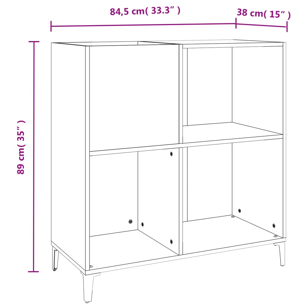 Armoire à disques blanc 84,5x38x89 cm bois d'ingénierie