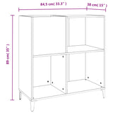 Armoire à disques blanc 84,5x38x89 cm bois d'ingénierie