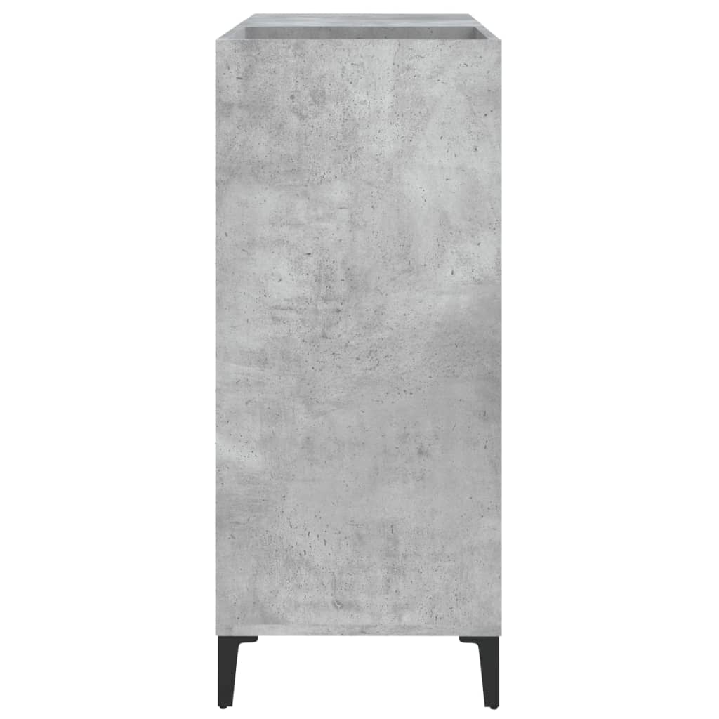 Armoire à disques gris béton 84,5x38x89 cm bois d'ingénierie