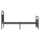 Metal bed frame without mattress with black footboard 90x200 cm