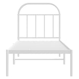 Cadre de lit métal sans matelas avec tête de lit blanc 75x190cm