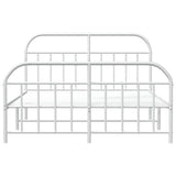 Metal bed frame without mattress and white footboard 160x200 cm