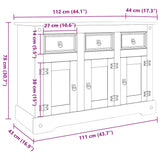 Corona brown sideboard 112x43x78 cm solid Mexican pine wood