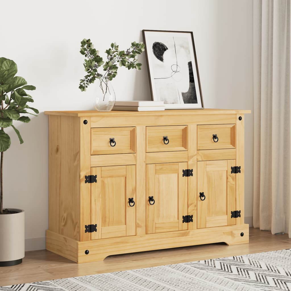 Corona brown sideboard 112x43x78 cm solid Mexican pine wood