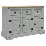 Buffet Corona gris 112x43x78 cm bois massif pin mexicain