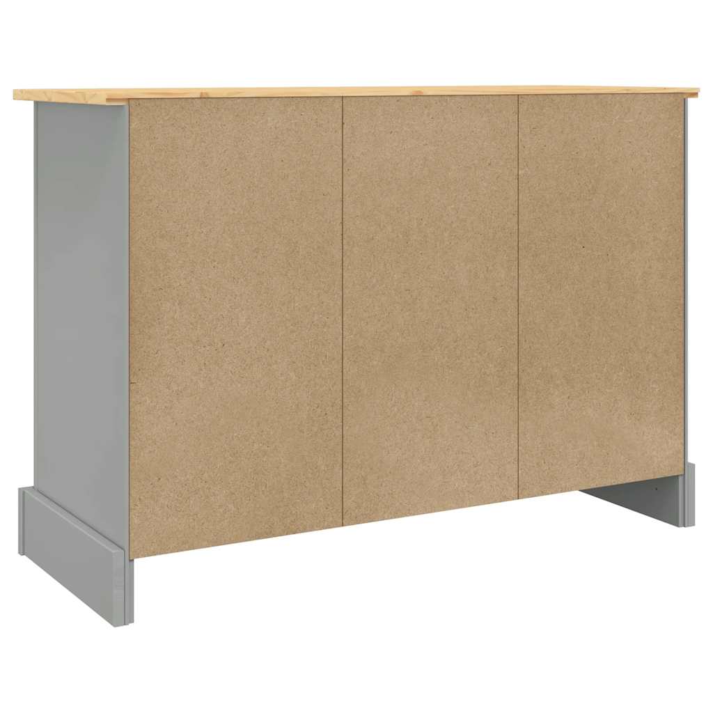 Buffet Corona gris 112x43x78 cm bois massif pin mexicain