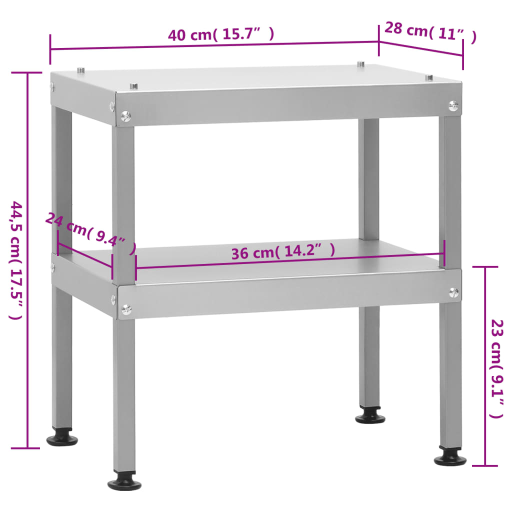 Table pour fumoir à four 40x28x44,5 cm acier galvanisé