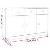 Buffet ALTA blanc 112x35x73 cm bois massif de pin