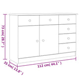 Buffet ALTA 112x35x73 cm bois massif de pin