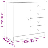 ALTA Sideboard 77x35x73 cm massives Kiefernholz