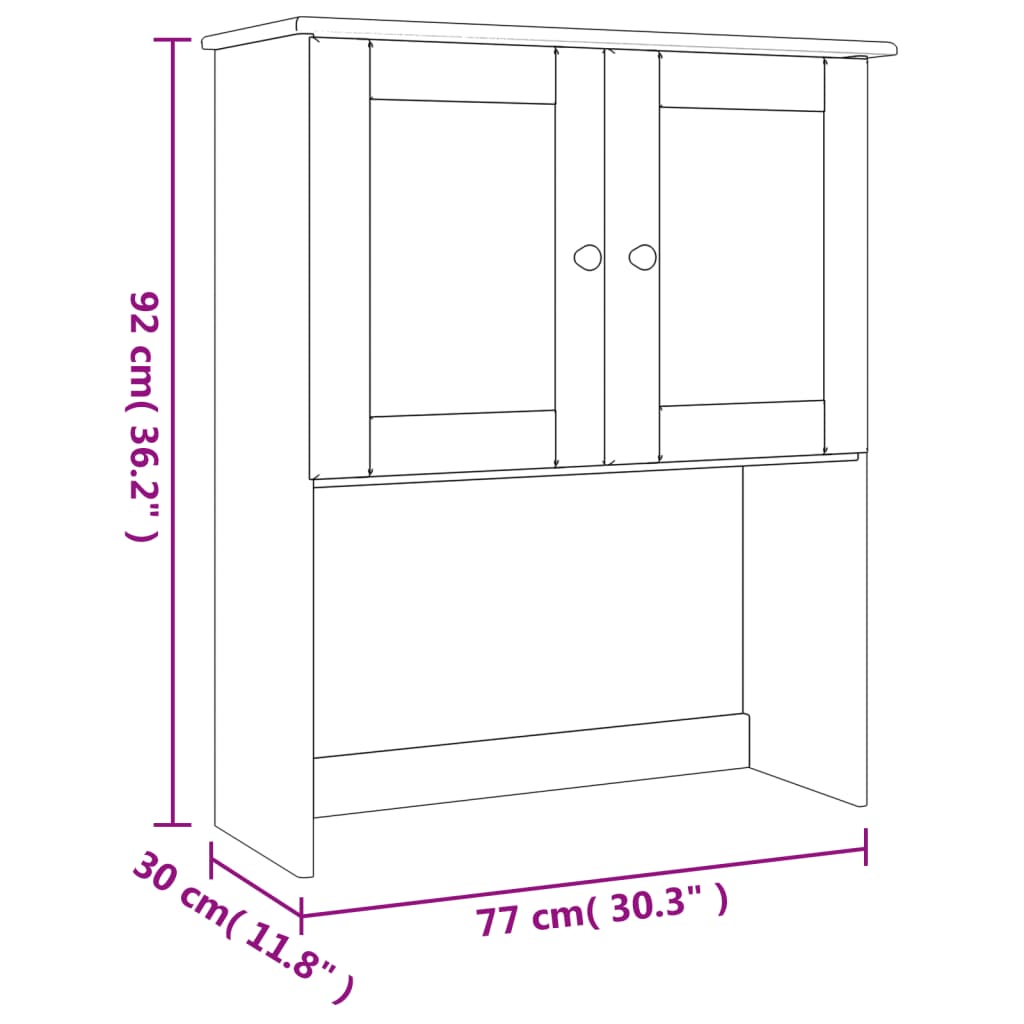 Dessus de commode ALTA 77x30x92 cm bois massif de pin