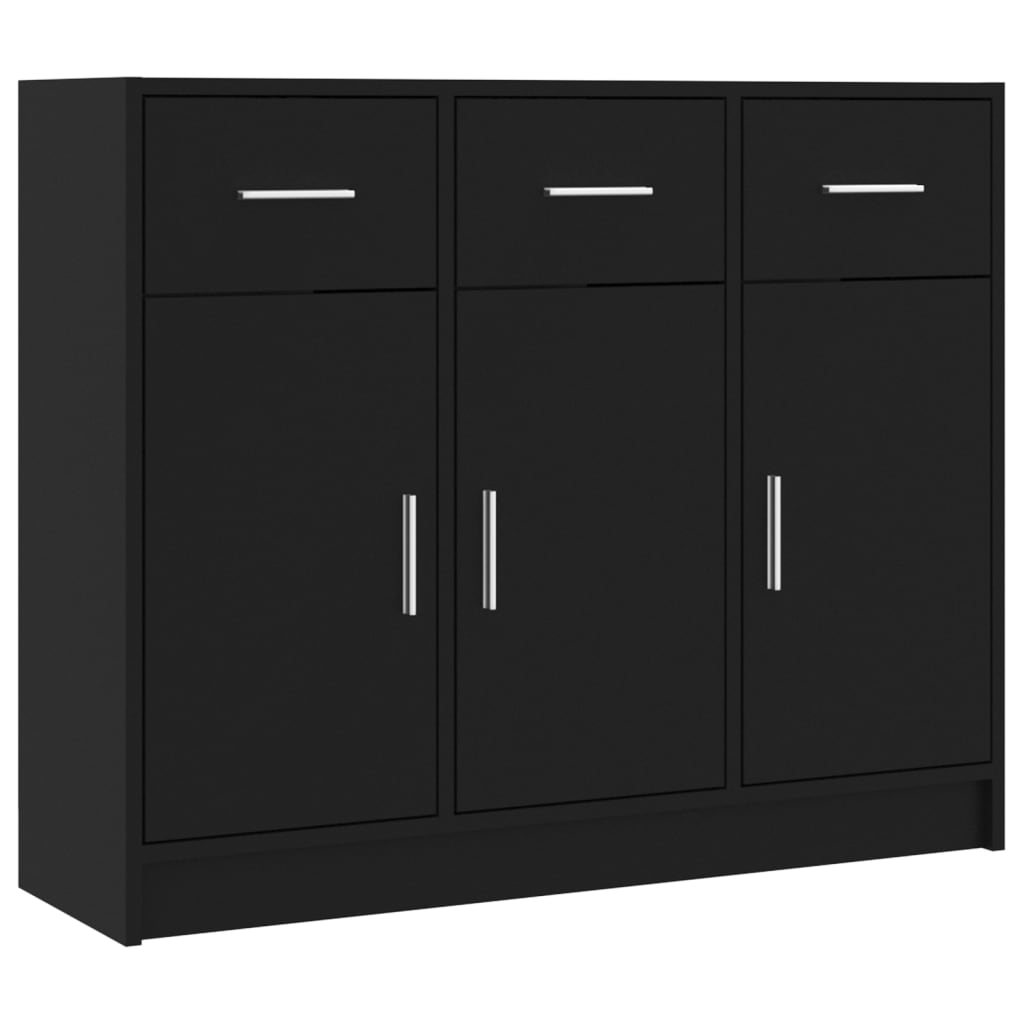 Schwarzes Sideboard 91x28x75 cm aus Holzwerkstoff