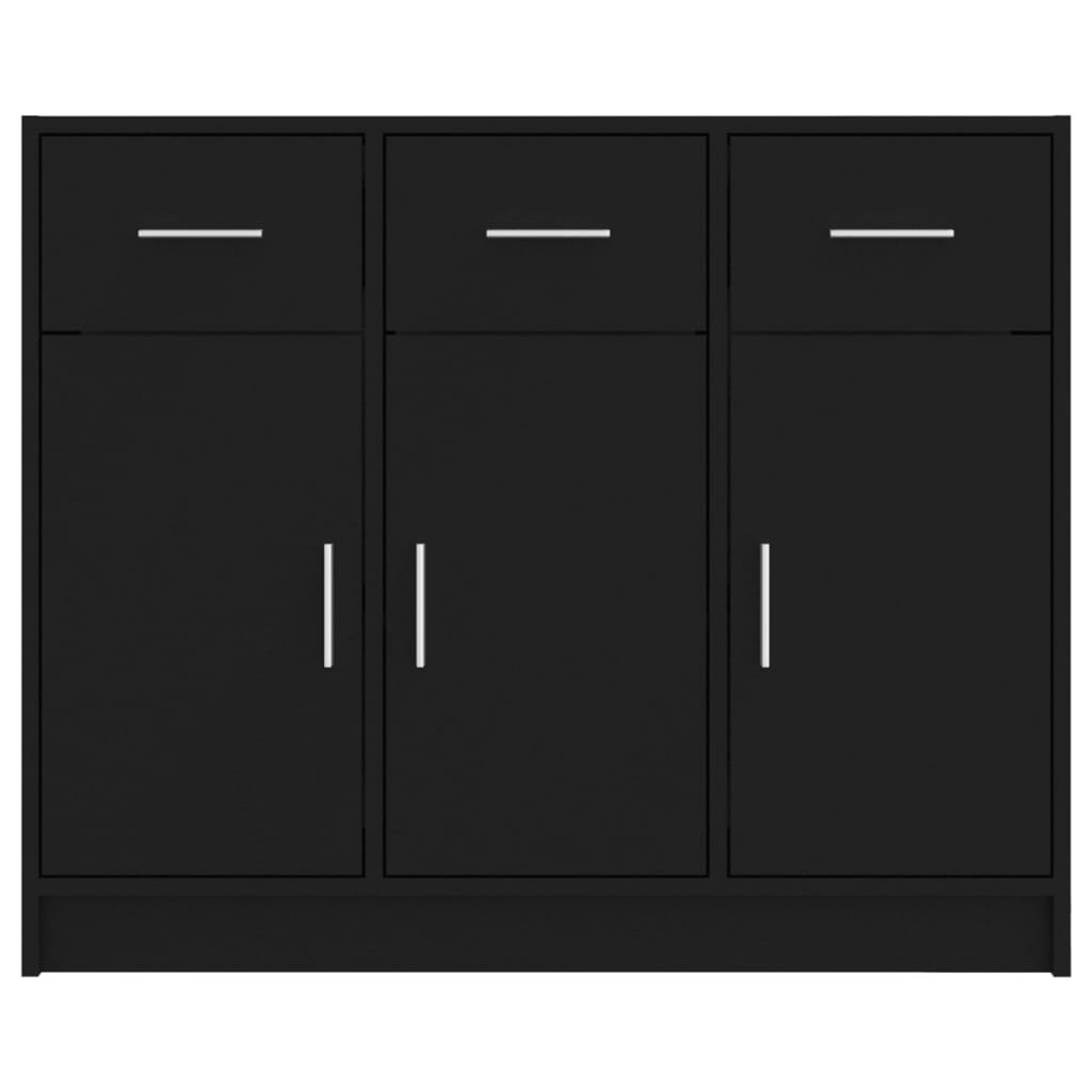 Schwarzes Sideboard 91x28x75 cm aus Holzwerkstoff