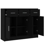 Schwarzes Sideboard 91x28x75 cm aus Holzwerkstoff