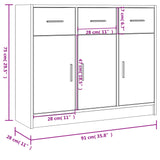 Buffet blanc brillant 91x28x75 cm bois d'ingénierie