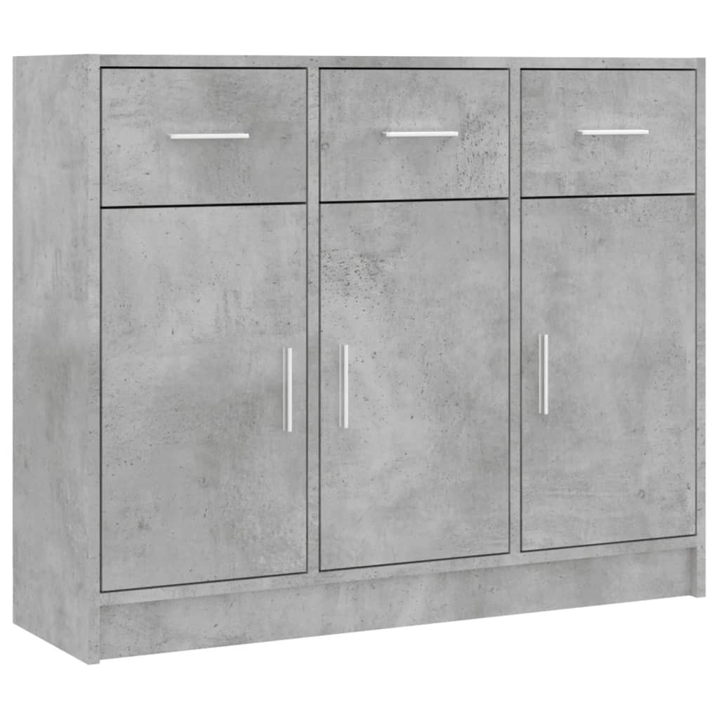 Concrete gray sideboard 91x28x75 cm engineered wood