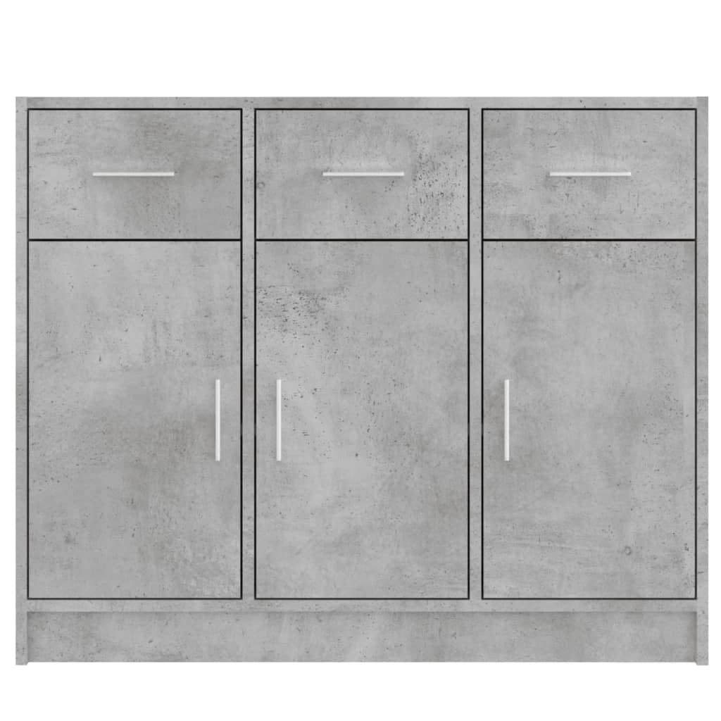 Concrete gray sideboard 91x28x75 cm engineered wood