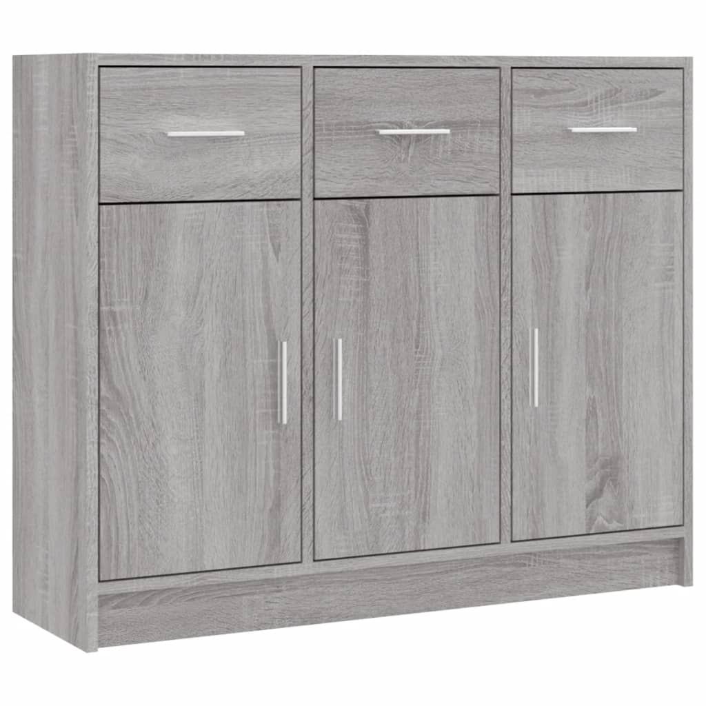 Buffet sonoma gris 91x28x75 cm bois d'ingénierie