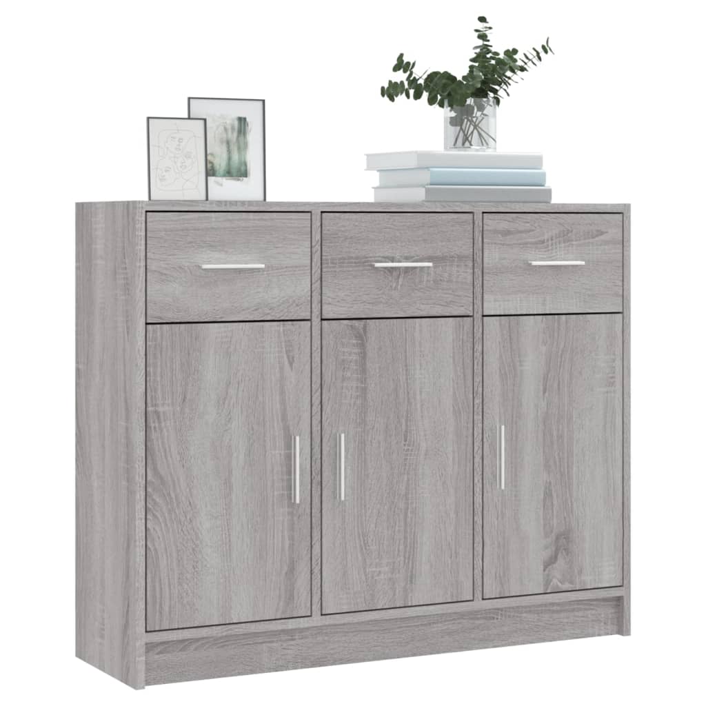 Buffet sonoma gris 91x28x75 cm bois d'ingénierie