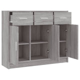 Buffet sonoma gris 91x28x75 cm bois d'ingénierie