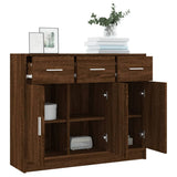 Brown oak sideboard 91x28x75 cm engineered wood