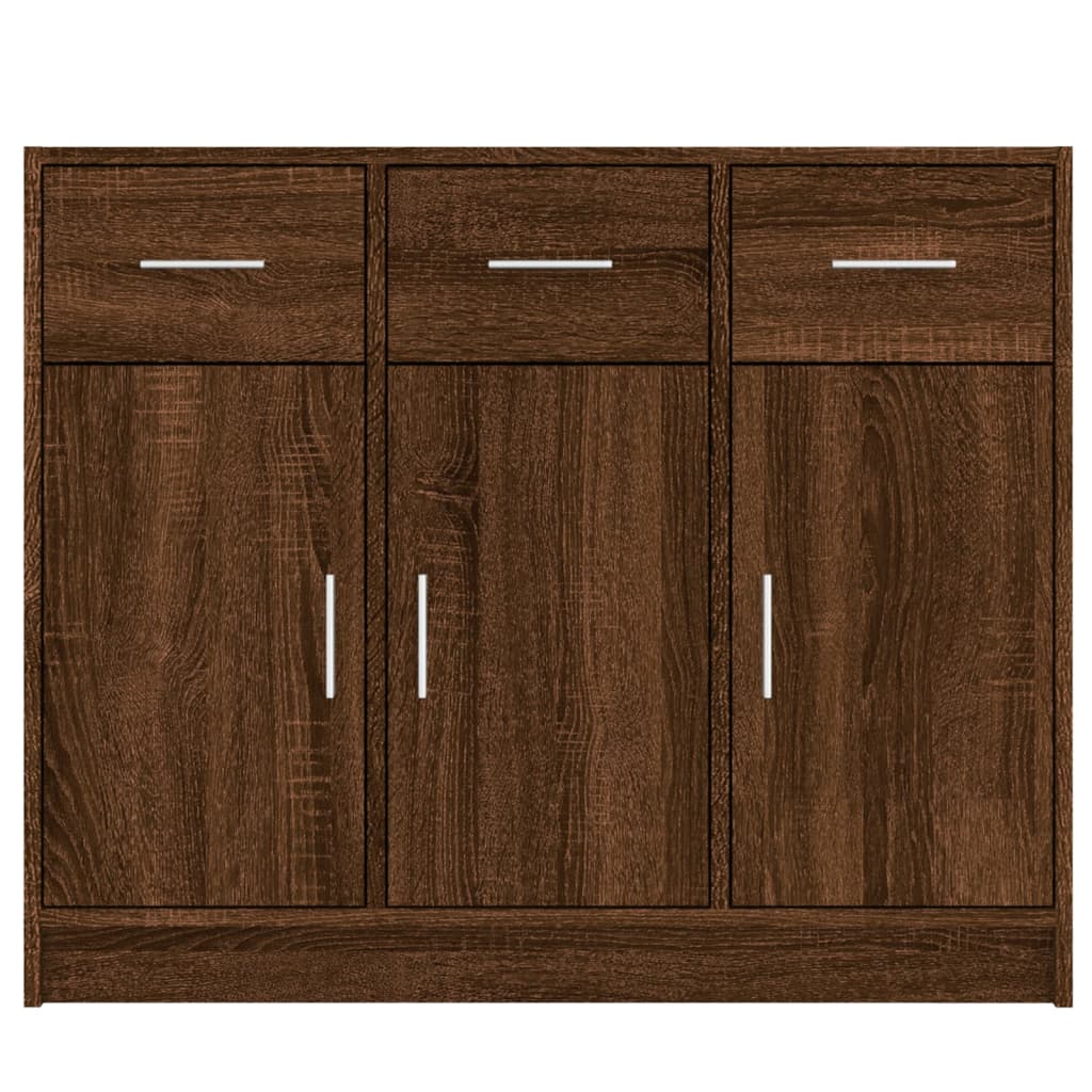 Brown oak sideboard 91x28x75 cm engineered wood