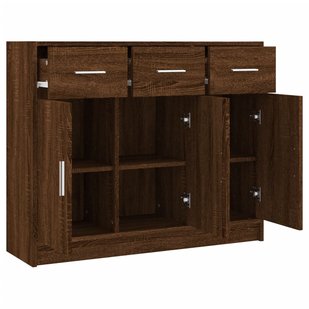 Brown oak sideboard 91x28x75 cm engineered wood