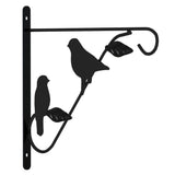 Hanging Basket Brackets with Planters 4pcs Black Steel