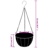 Hanging Basket Brackets with Planters 4pcs Black Steel