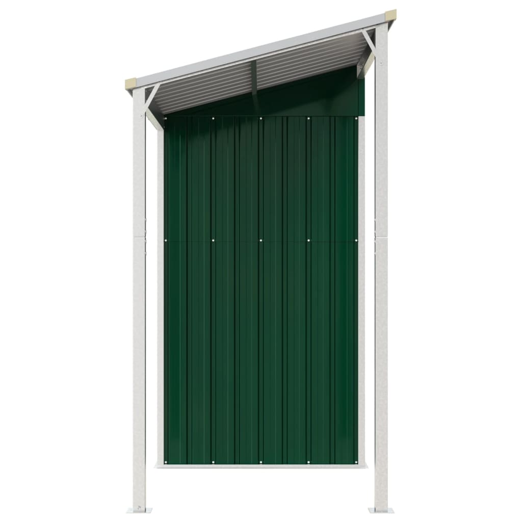 Abri de jardin avec toit prolongé vert 277x110,5x181 cm acier