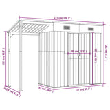 Abri de jardin avec toit prolongé vert 277x110,5x181 cm acier