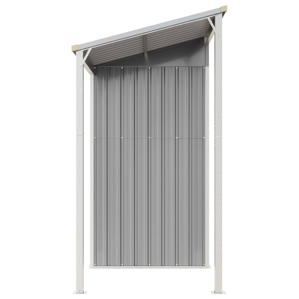 Abri de jardin avec toit prolongé gris clair 277x110,5x181 cm