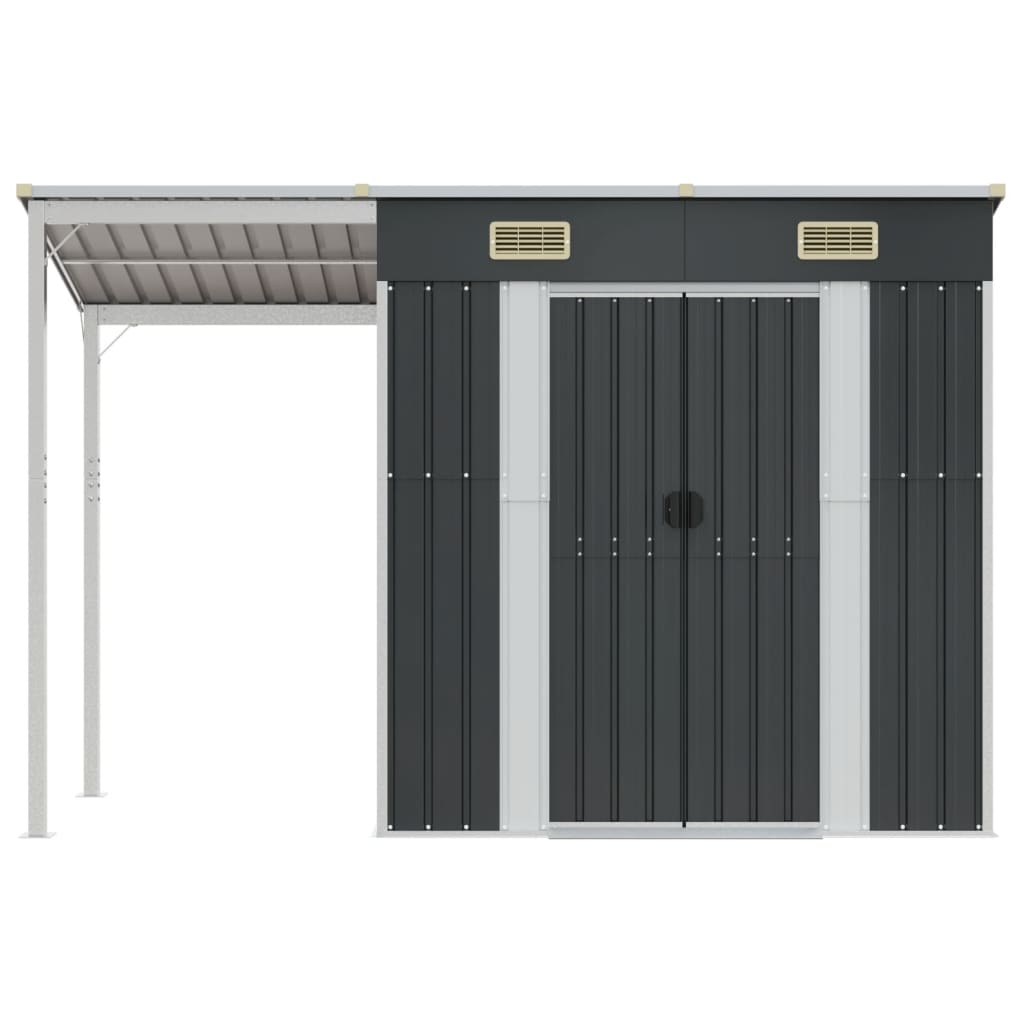 Abri de jardin avec toit prolongé anthracite 277x110,5x181 cm