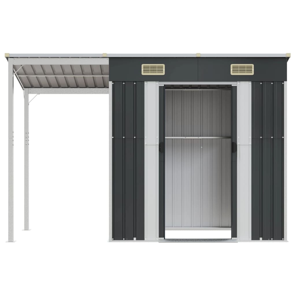 Abri de jardin avec toit prolongé anthracite 277x110,5x181 cm