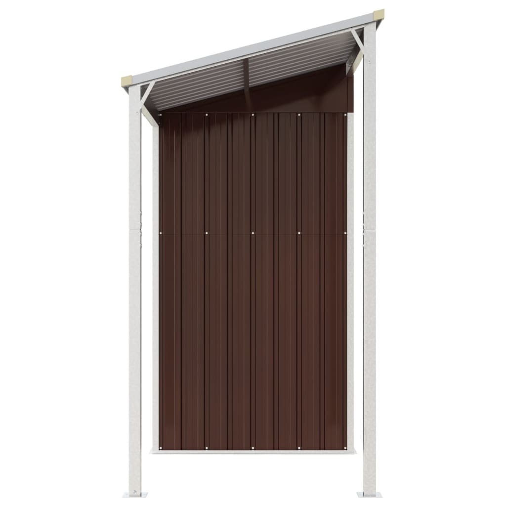 Abri de jardin avec toit prolongé marron 277x110,5x181 cm acier