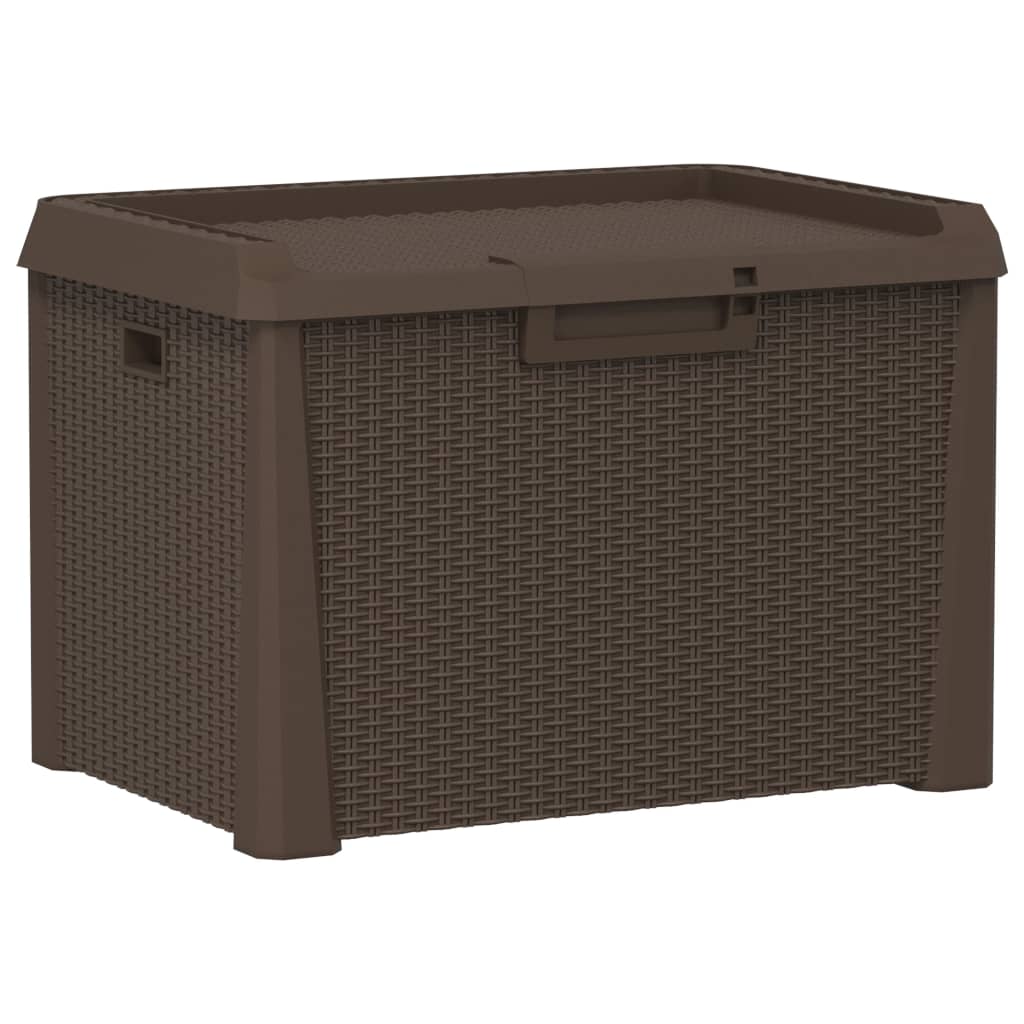 Boîte de rangement de jardin marron 125 L PP