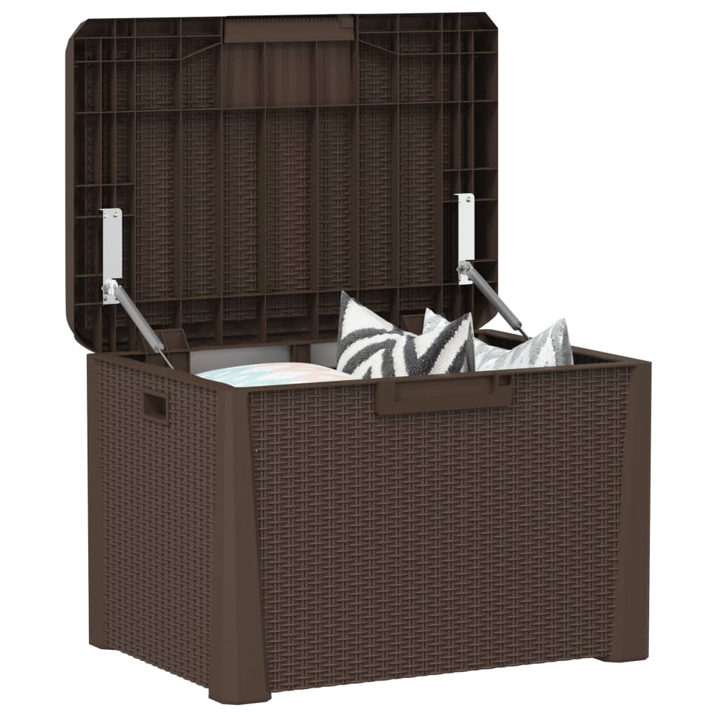 Boîte de rangement de jardin marron 125 L PP