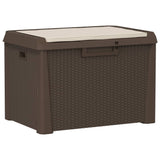 Garden storage box seat cushion brown 125 L PP