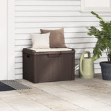 Garden storage box seat cushion brown 125 L PP