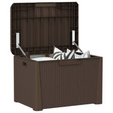 Garden storage box seat cushion brown 125 L PP