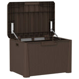 Garden storage box seat cushion brown 125 L PP