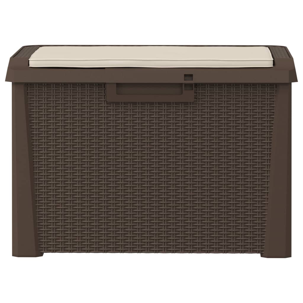 Garden storage box seat cushion brown 125 L PP