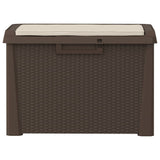 Garden storage box seat cushion brown 125 L PP